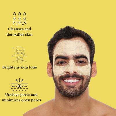 Glamveda Men Oil Control Face Mask With Aha Bha and Niacinamide 80 gm - Masks & Peels