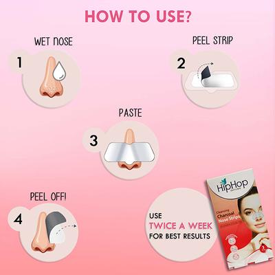 HipHop Charcoal Nose Strips Women Blackhead Remover Strips 3's - Face Wash & Cleansers
