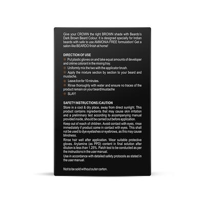 Beardo Beard Color Dark Brown Ammonia Free for Men 1's - Beard Colour