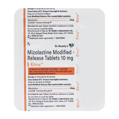 Elina 10mg Tablet 15'S - Allergies-Ant