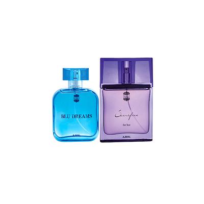 Ajmal Blu Dreams EDP Citurs Fruity Perfume And Sacrifice For Her EDP Floral Musky Perfume 150 ml - Perfumes (Edt/Edp)