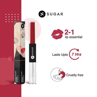 SUGAR Cosmetics Smudge Me Not Lip Duo - 03 Tan Fan (Mauve Nude) 3.5 Ml - Lipsticks