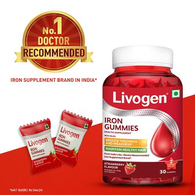 LIVOGEN STRAWBERRY FLAVOUR IRON Gummies 30's - Anaemia-VMA