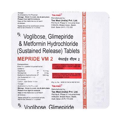 MEPRIDE VM 2mg Tablet 15's - Diabetes-Ant