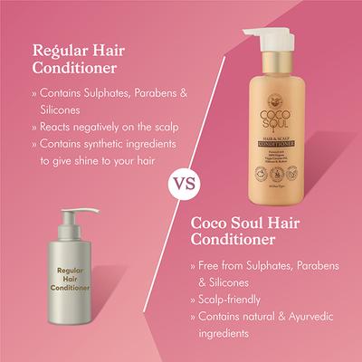 Coco Soul Shampoo & Conditioner with Coconut & Ayurveda - From Makers of Parachute 400 ml - Dry Shampoos & Conditioners