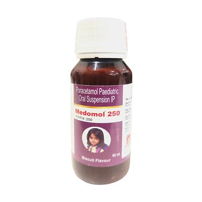 MEDOMOL 250 BISCUIT FLAVOUR Oral Suspension 60ml - Fever-Ana