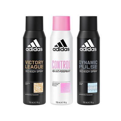Adidas Control 150ml + Dynamic Pulse 150ml + Victory League 150ml Deodorant Set 3's - Men Deodorants/Roll-Ons