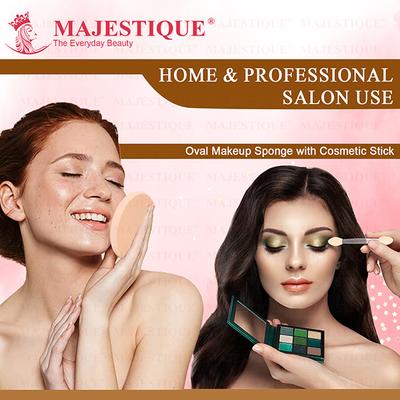 Majestique Flat Oval Cream Makeup Sponge, for Face Primer Compact Powder Puff 1's - Sponges & Applicators