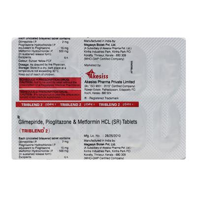 Triblend 2mg Tablet 10'S - Diabetes-Ant