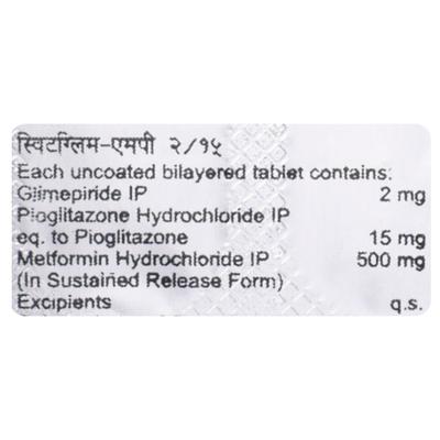 Switglim MP 2/15/500mg Tablet 10'S - Diabetes-Ant