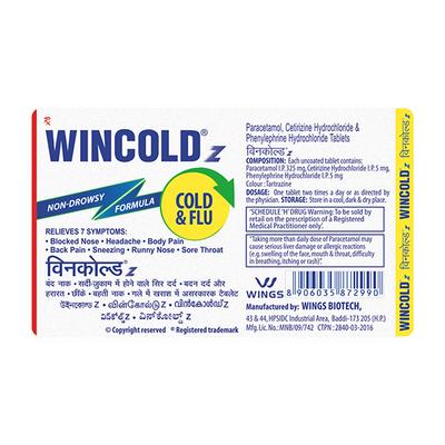 WINCOLD Z Tablet 10's - Cough And Cold-Cou