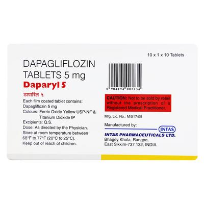 DAPARYL 5 Tablet 10's - Diabetes-Ant