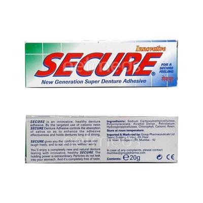 Secure Adhesive Cream 20gm - Oral Care - P-Mou