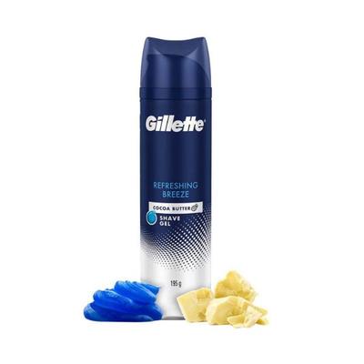 Gillette Shaving Gel Refreshing Breeze with Cocoa Butter, White 195 gm - Shaving Gels