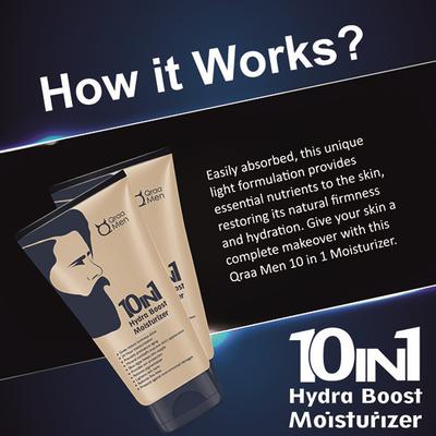 Qraa Men 10 In 1 Hydra Boost Moisturizer With 24H Moisturization Combo Pack 2's - Face Washes