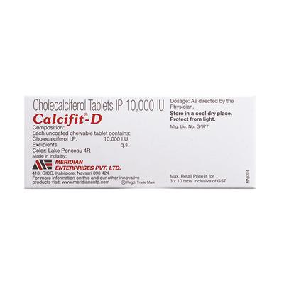 CALCIFIT D Delicious Mixed Fruit Flavoured chewable Tablet 10's - Supplements-Vit