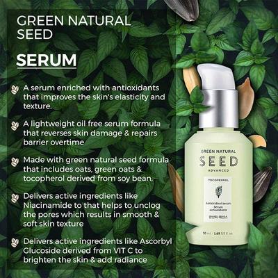 The Face Shop Green Natural Seed Advanced Antioxidant Face Serum - Tocoperrol 50 Ml - Face Serum