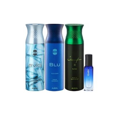 Ajmal Avid & Blu & Sacrifice II Deo & Yearn EDP Pack of 4 20 ml - Women Perfumes (Edt/Edp)