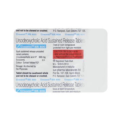 Ursocol SR 600mg Tablet 10'S - Cholelithiasis/Gall Stones