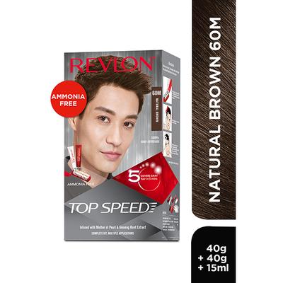 Revlon Top Speed Hair Color For Woman - Natural Brown 60M (with Outrageous Conditioner) 190 ml - Crème