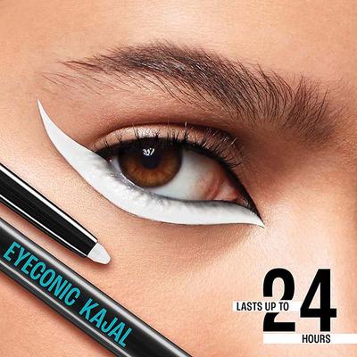 Lakme Eyeconic Kajal, Matte Waterproof Kohl, Smudgeproof Kajal that lasts 24 Hrs, White, 0.35 gm - Kajal & Kohls