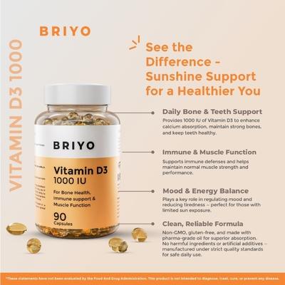 Briyo Vitamin D3 1000 IU Softgel 90's - Multi-Vitamins