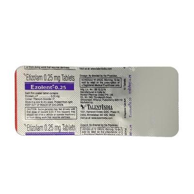 Ezolent 0.25mg Tablet 10'S - Anxiety-Anx
