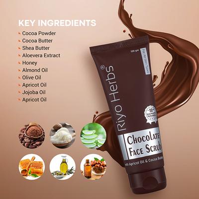 Riyo Herbs Chocolate Face Scrub - Apricot Oil & Cocoa Butter 100 gm - Face Scrubs
