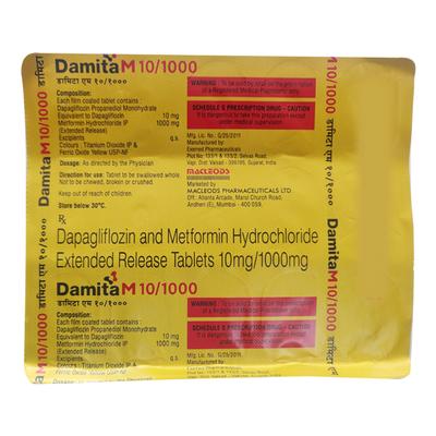 DAMITA M 10/1000 Tablet 15's - Diabetes-Ant
