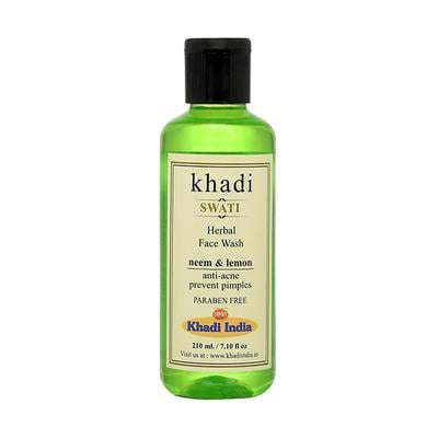 Khadi Swati Herbal Facewash - Neem & Lemon 210 ml - Face Wash & Cleansers