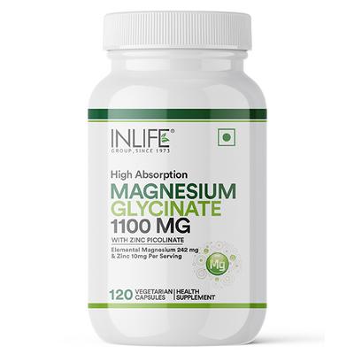 Inlife Magnesium Glycinate 1100 mg Veg Capsule 120's - Calcium And Minerals