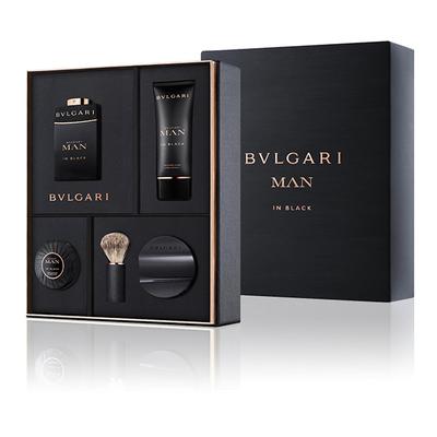 BVLGARI Man In Black Gift Set (Eau de Parfum100ml + Shaving Bowl + Shaving Soap100ml + After Shaving Balm100ml) 200 ml - Men Perfumes (Edt/Edp)