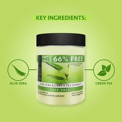 Berina Go Glow By Berina Aloevera & Tea Tree Extract Face Pack 500 ml - Face Packs