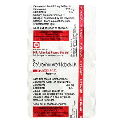 Jospar 250mg Tablet 10'S - Bacterial Infections-Cep