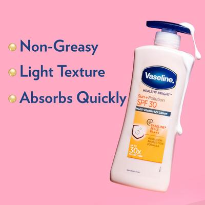 Vaseline Sun+ Pollution SPF30 Lotion Vaseline Jelly Pa+++ Upto 30X Sun Protection 400 ml - Lotions & Creams