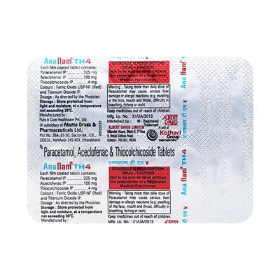 Anaflam TH 4mg Tablet 10'S - Muscle Spasm-Mus