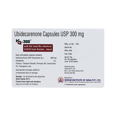 Kq 300Mg Capsule 10's - Supplements-Sup