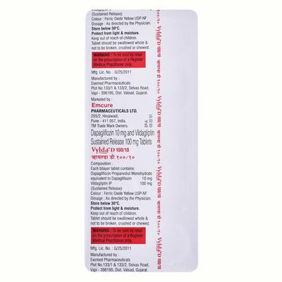 VYLDA D 10/100 Tablet 10's - Diabetes-Ant