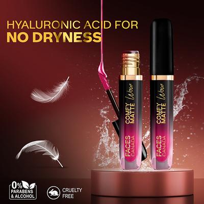 Faces Canada Comfy Matte Wow Liquid Lipstick - Fuschia Fun 06 3.8 ml - Liquid Lipsticks