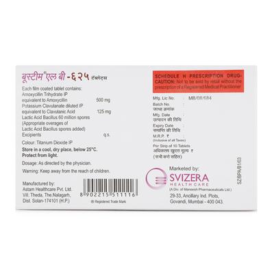 BOOSTIM LB 625mg Tablet 10's - Bacterial Infections-Pen