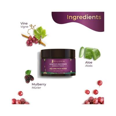 Pilgrim Red Vine Face Scrub 50 gm - Scrubs & Exfoliants
