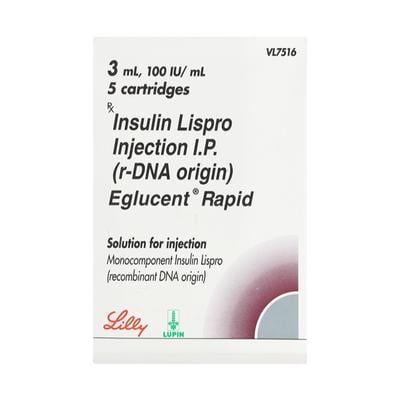 Eglucent Rapid 100IU Cartridge 3ml - Diabetes-Ins