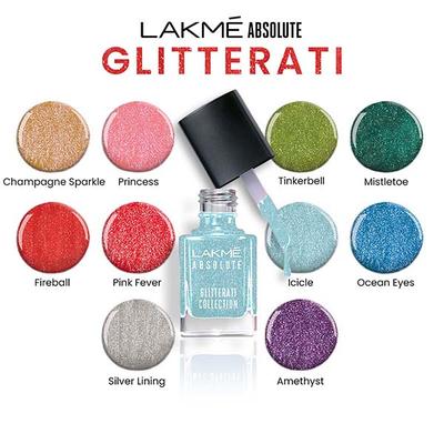 Lakme Absolute Glitterati Collection Nail Gloss 114 Fireball 12ml - Nail Polish