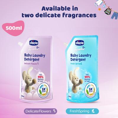 Chicco Sensitive 0M + Baby Laundry Detergent Delicate Flowers 500 ml - Baby Detergents
