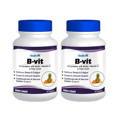 Healthvit Nutrition Natural B-Vit Vitamin B complex with Biotin, Vitamin C and Folic Acid - Tablets 2's - Multi-Vitamins