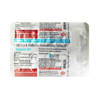 GLYPAZE MF Tablet 10's - Diabetes-Ant