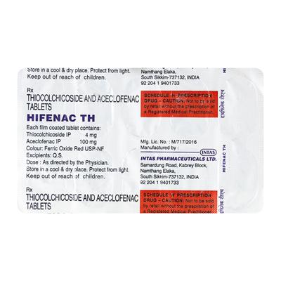 Hifenac TH 8 Tablet 10 'S - Muscle Spasm-Mus