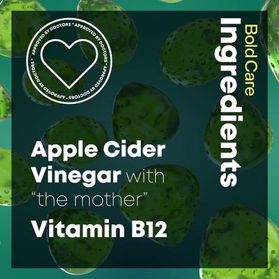 Bold Care Chews Apple Cider Vinegar Gummies sugar free Green Apple Flavour 30's - Apple Cider Vinegar - Acv
