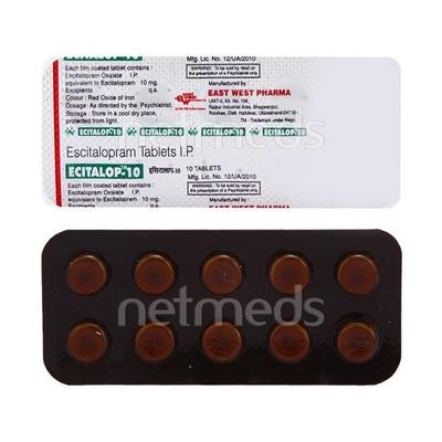 Ecitalop 10mg Tablet 10'S - Depression-Ant