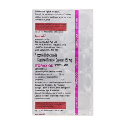 ITORAX OD Capsule 10's - Ulcer/Reflux/Flatulence-Aaa